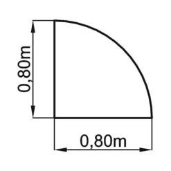 HE90 / HE91 Eckwinkel rund 80x80 Buche