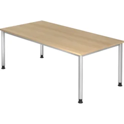 HILO 2E S | Schreibtisch 200 x 100 höhenverstellbar Eiche