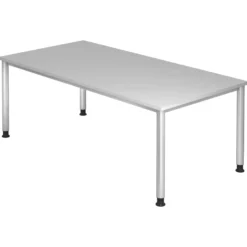 HILO 2E S | Schreibtisch 200 x 100 höhenverstellbar Grau
