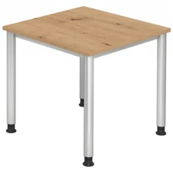HILO 8 S | Schreibtisch 80 x 80 höhenverstellbar Asteiche