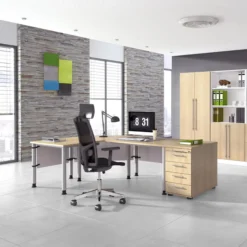 HILO 12 S | Schreibtisch 120 x 80 höhenverstellbar Eiche