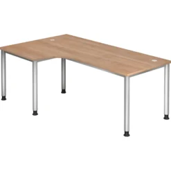 HILO 82 S | Schreibtisch 200 x 120 höhenverstellbar Nussbaum