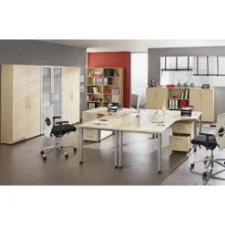 HILO 82 S | Schreibtisch 200 x 120 höhenverstellbar Ahorn