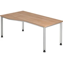 HILO 18 S | Schreibtisch 180 x 100 höhenverstellbar Nussbaum