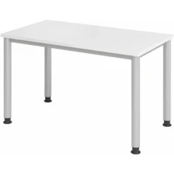 HILO 612 S | Schreibtisch 120 x 67 höhenverstellbar Weiß/Silber