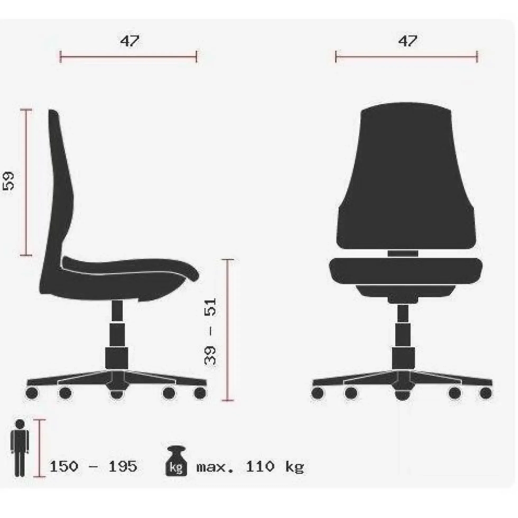 HJH SOLUTION BASIC - Profi Bürostuhl Blau