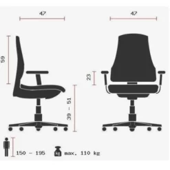 HJH SOLUTION PRO AL.B2 - Profi Bürostuhl Schwarz