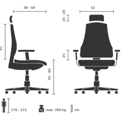 24 HOURS F | Leder - XXL Drehstuhl Schwarz