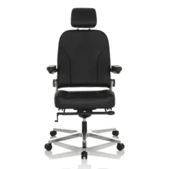 24 HOURS F | Leder - XXL Drehstuhl Schwarz