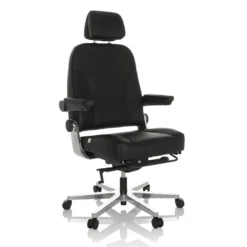 24 HOURS F | Leder - XXL Drehstuhl Schwarz