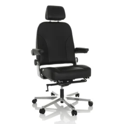 24 HOURS F | Leder - XXL Drehstuhl Schwarz