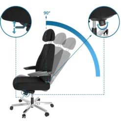 24 HOURS I - XXL Drehstuhl Schwarz