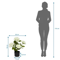 HYDRANGEA - Kunstpflanze Grün/Weiß