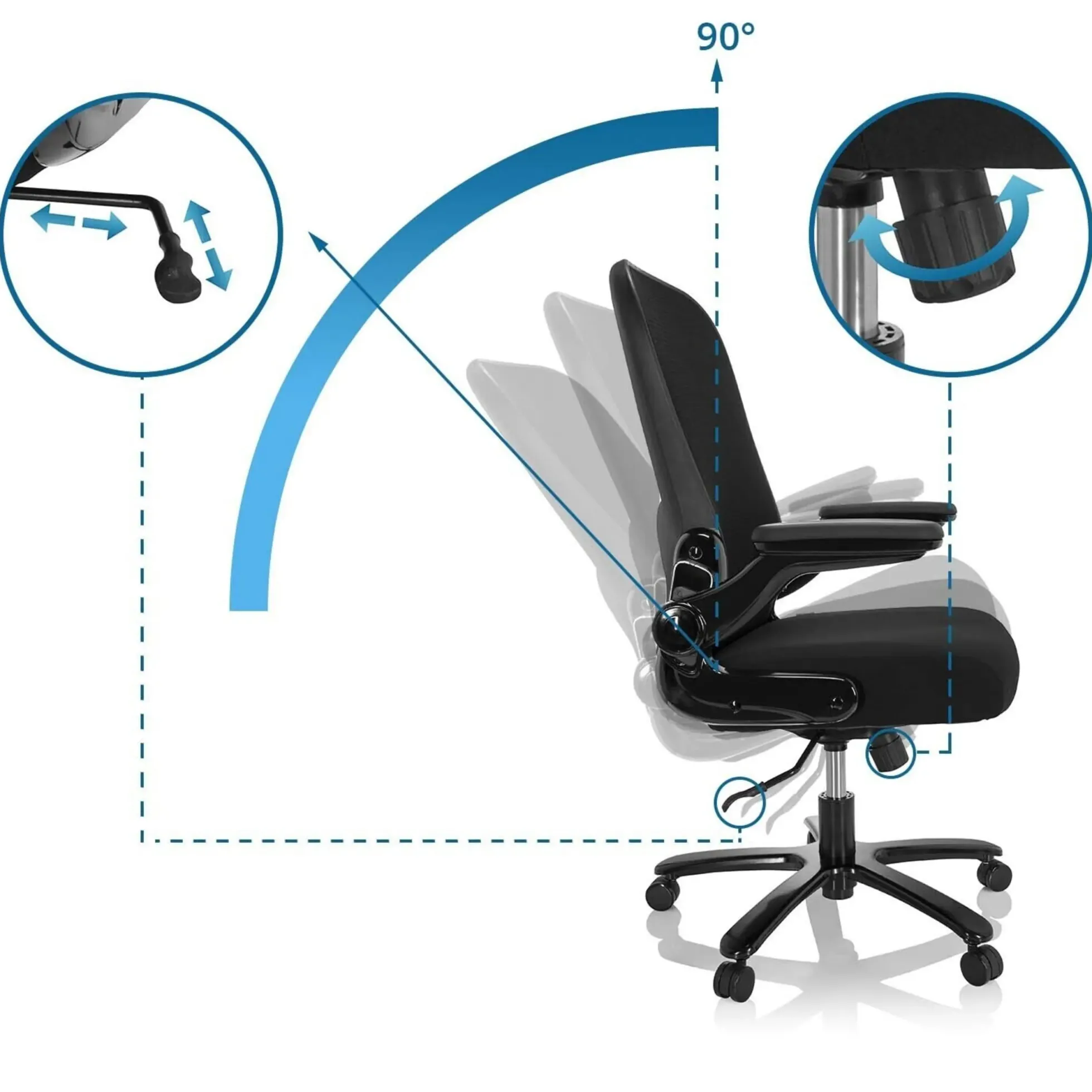 INSTRUCTOR SW I | Stoff/Netz - XXL Drehstuhl Schwarz