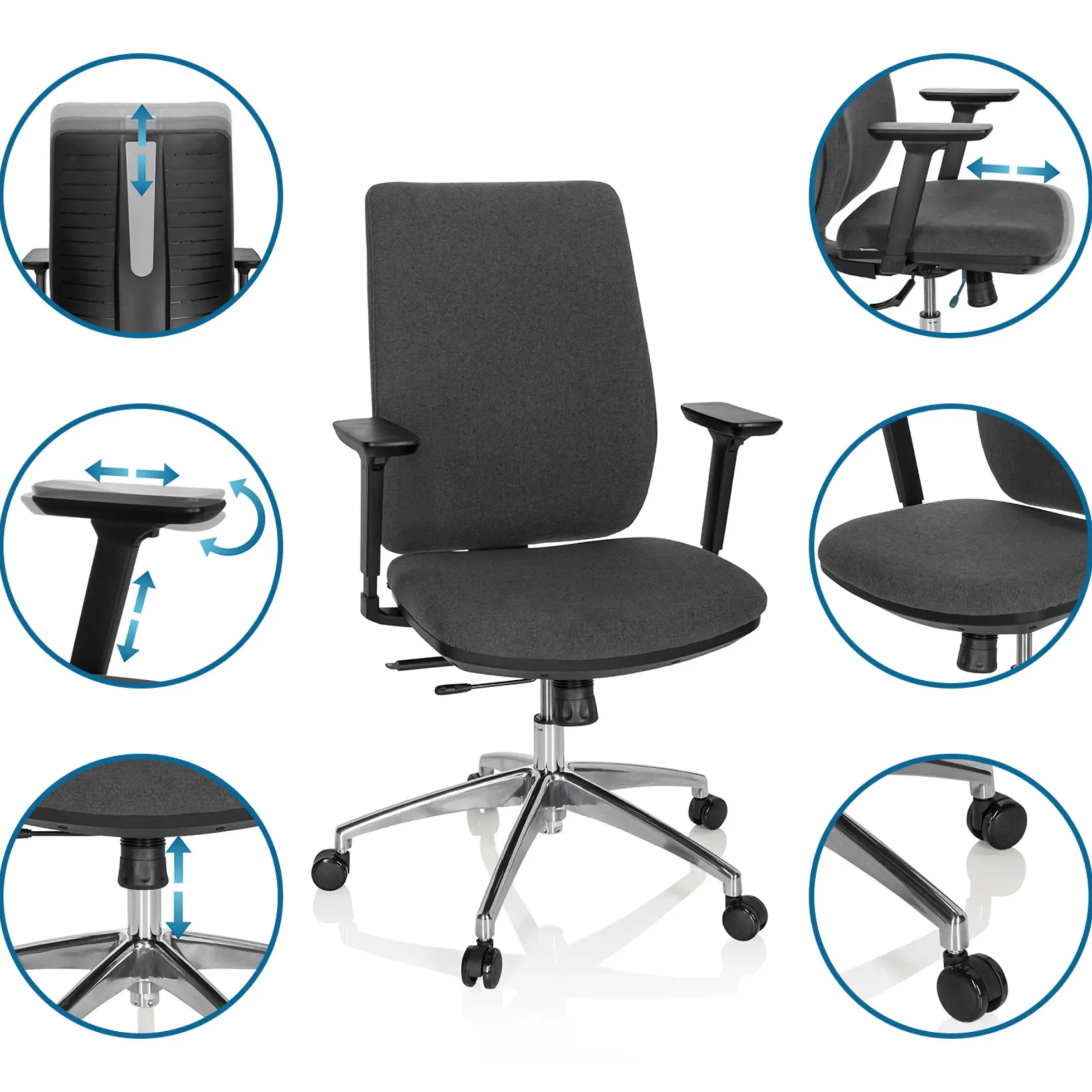 INTEGRIO I - Profi Bürostuhl Dunkelgrau