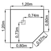 JT12 Trapezplatte 120x120 Weiß