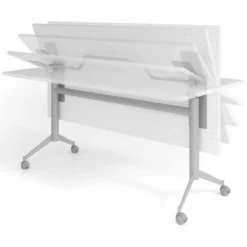 KALA 16 | Klapptisch fahrbar | 160 cm | Silber - Konferenztisch 160 x 80 Nussbaum