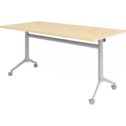 KALA 16 | Klapptisch fahrbar | 160 cm | Silber - Konferenztisch 160 x 80 Ahorn