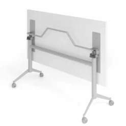 KALA 16 | Klapptisch fahrbar | 160 cm | Silber - Konferenztisch 160 x 80 Weiß