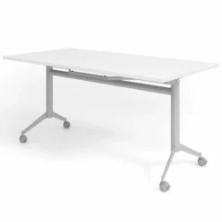 KALA 16 | Klapptisch fahrbar | 160 cm | Silber - Konferenztisch 160 x 80 Weiß
