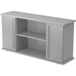 KAPA SB | Sideboard | mit Türen Chromgriff Metall Grau/Silber