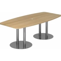 KARAT S 22 C - Karat mit Säulenfuß/Chrom 220 x 103 Eiche