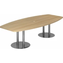 KARAT S 28 C - Karat mit Säulenfuß/Chrom 280 x 130 Eiche