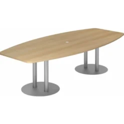 KARAT S 28 S - Karat mit Säulenfuß/Silber 280 x 130 Eiche