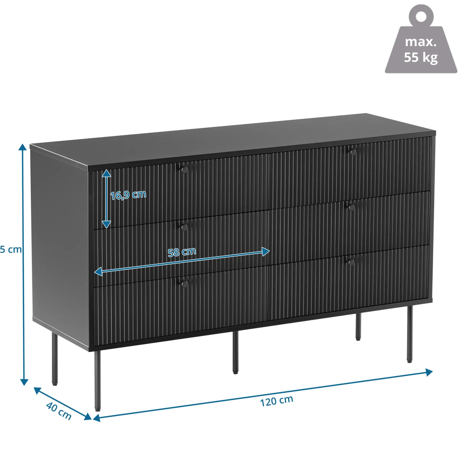KARBY S - Sideboard Schwarz