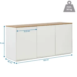 KELO S - Sideboard Weiß/Eiche