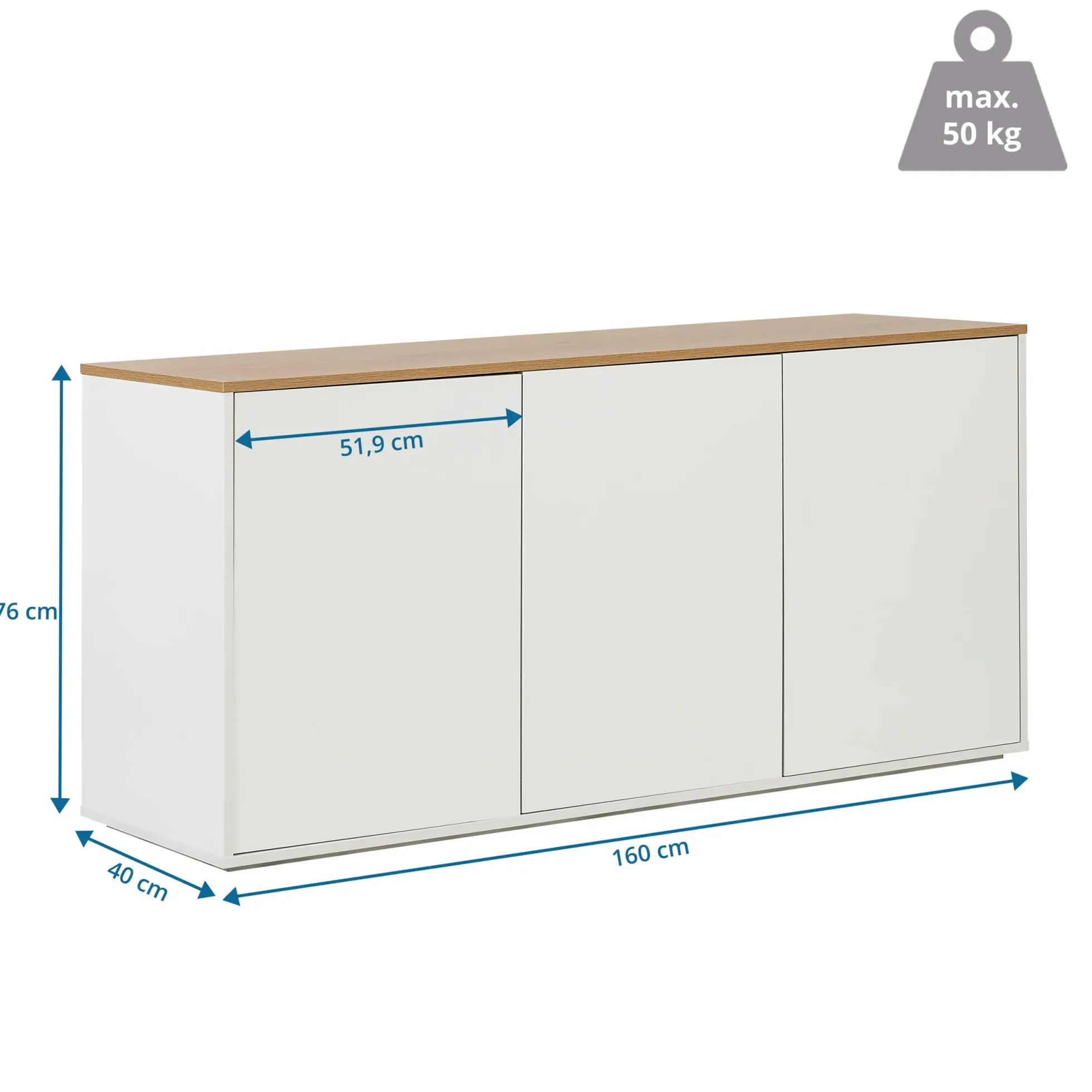 KELO S - Sideboard Weiß/Eiche