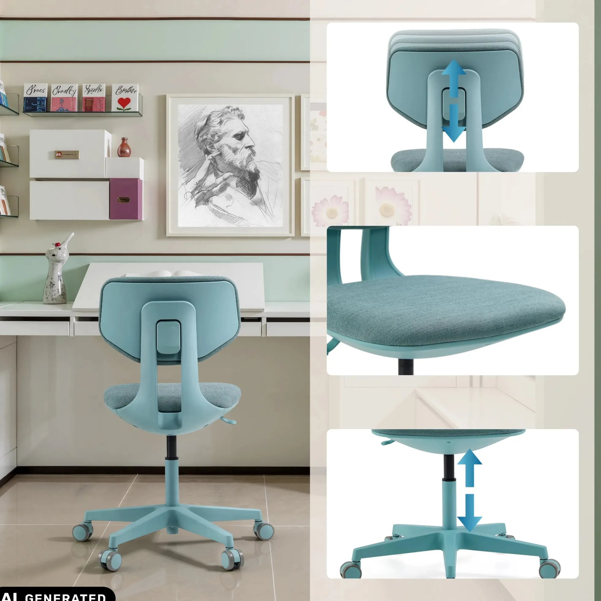 KID COLORE - Kinderdrehstuhl Blau
