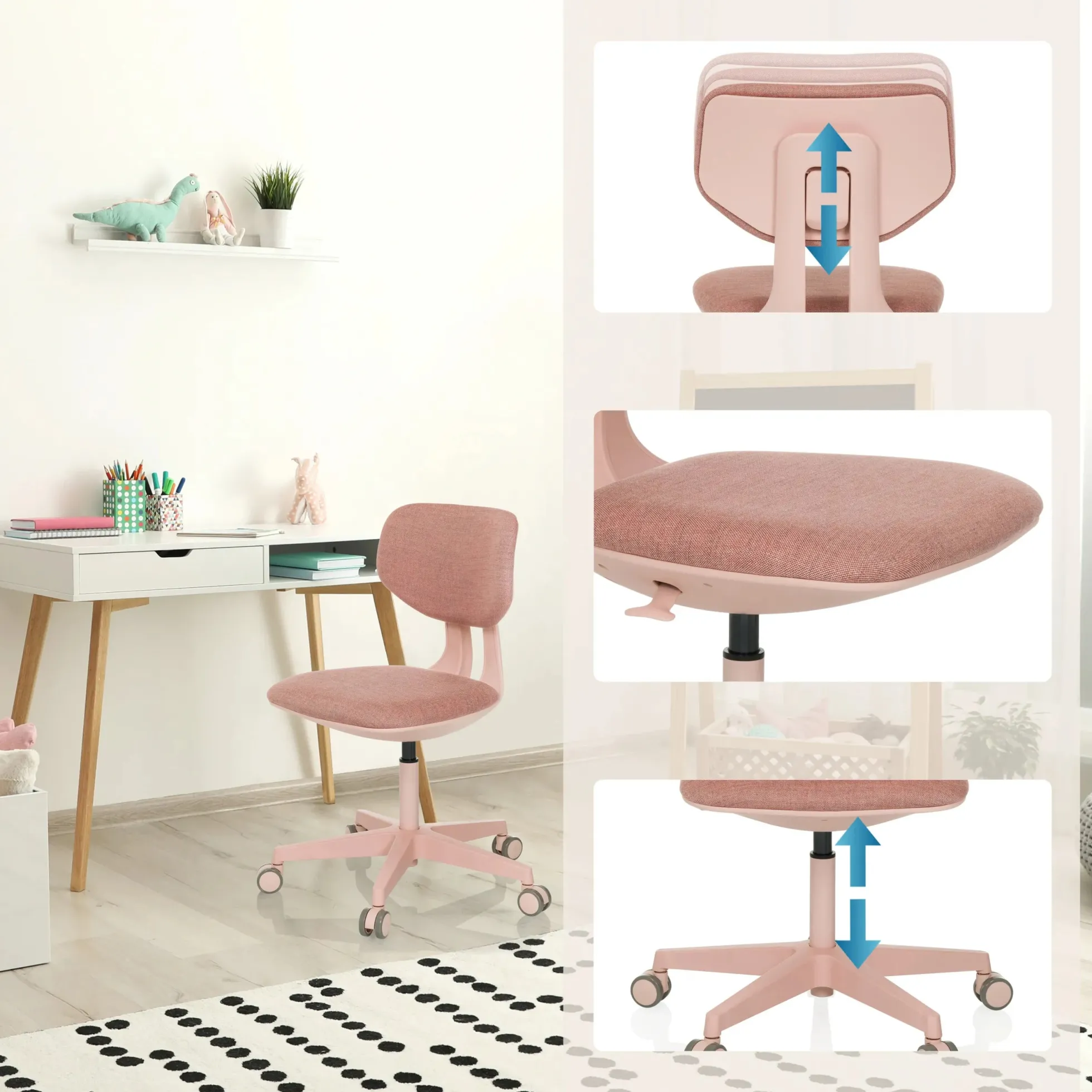 KID COLORE - Kinderdrehstuhl Rosa