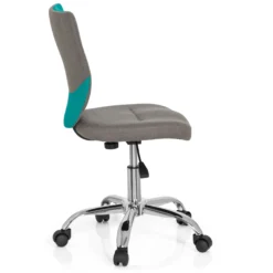 KIDDY COMFORT - Kinderdrehstuhl Grau/Türkis