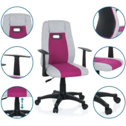 KIDDY EXTRA - Kinderdrehstuhl Grau/Pink