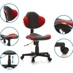 KIDDY GTI-2 - Kinderdrehstuhl Grau/Rot