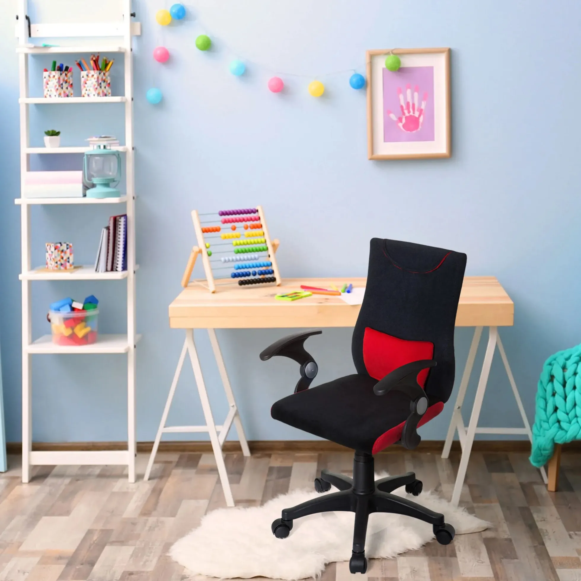 KIDDY PRO AL - Kinderdrehstuhl Schwarz/Rot