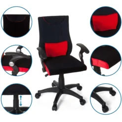 KIDDY PRO AL - Kinderdrehstuhl Schwarz/Rot