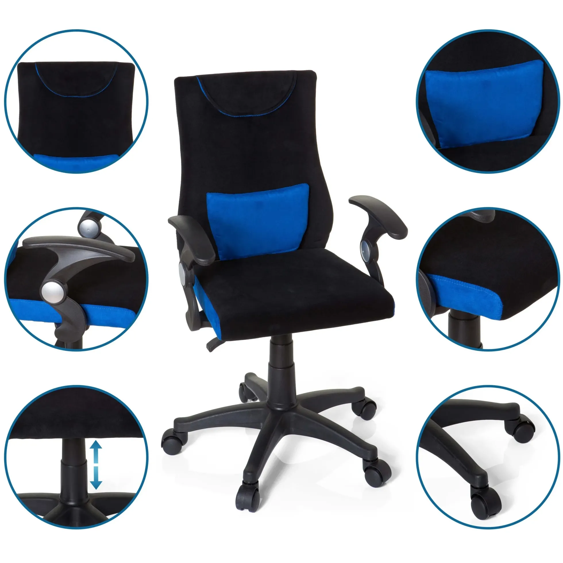 KIDDY PRO AL - Kinderdrehstuhl Schwarz/Blau