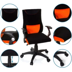 KIDDY PRO AL - Kinderdrehstuhl Schwarz/Orange