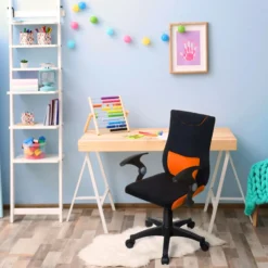 KIDDY PRO AL - Kinderdrehstuhl Schwarz/Orange