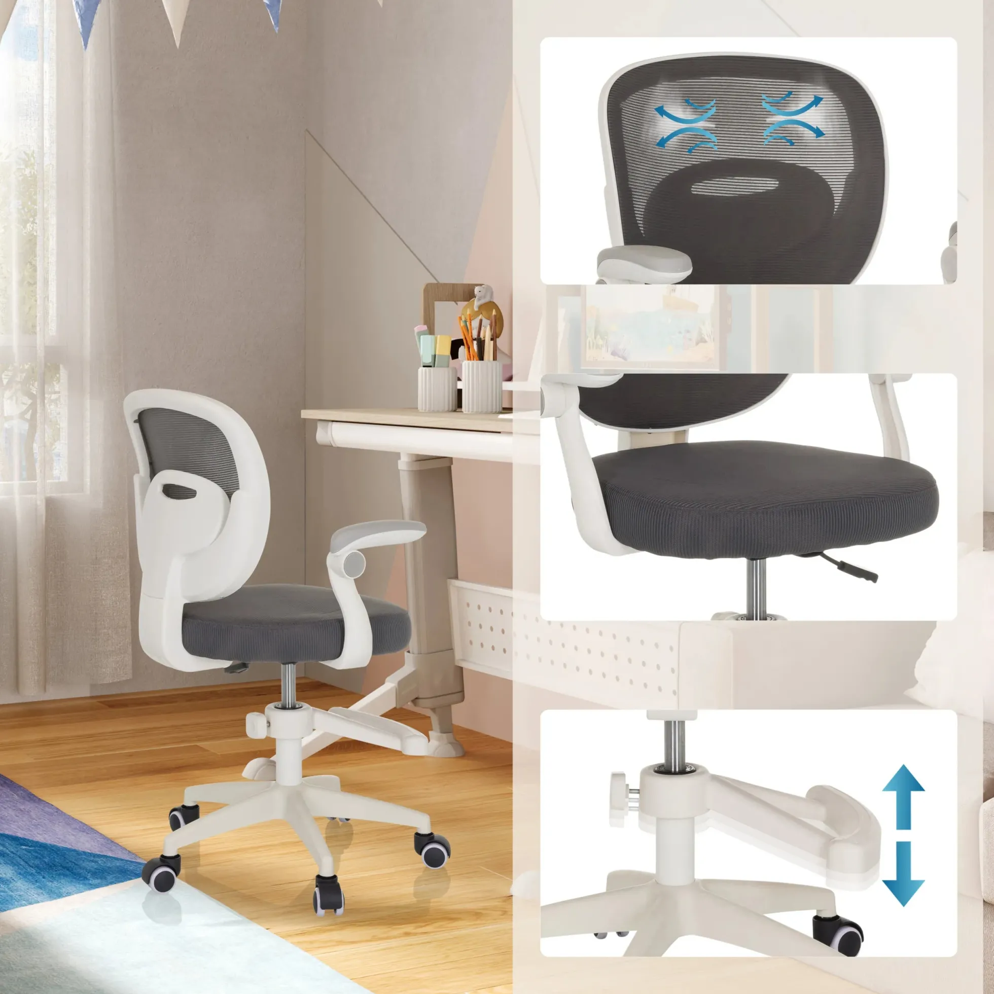 KIDDY SMART - Kinderdrehstuhl Grau
