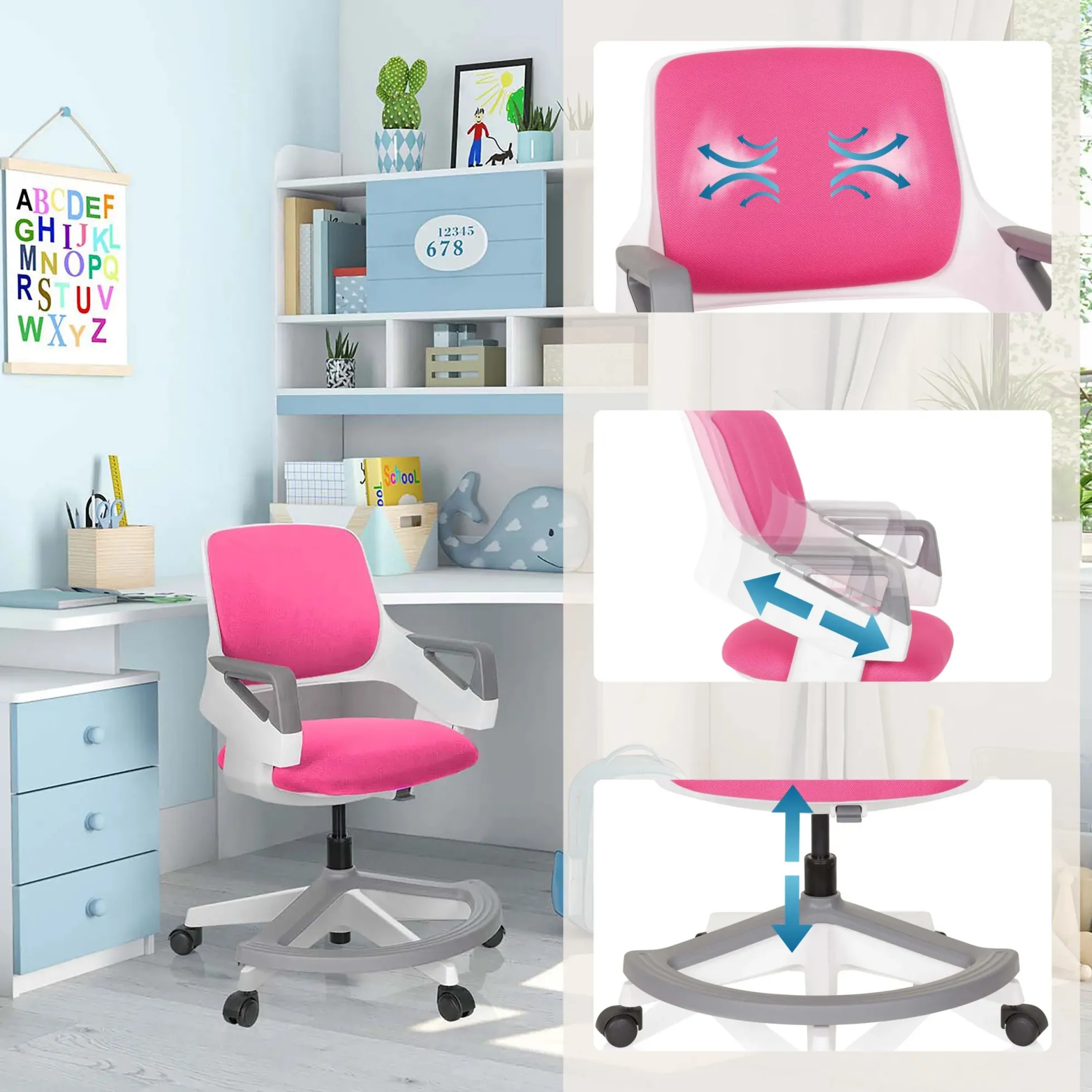 KID FLEX - Kinderdrehstuhl Pink