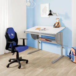 KID GAME AL - Kinderdrehstuhl Schwarz/Blau
