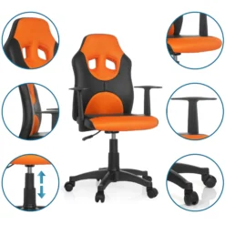 KID GAME AL - Kinderdrehstuhl Schwarz/Orange