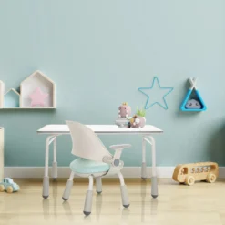 KID GRO SET | Starterset Schreibtisch - Kinderstuhl Hellblau