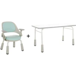 KID GRO SET | Starterset Schreibtisch - Kinderstuhl Hellblau