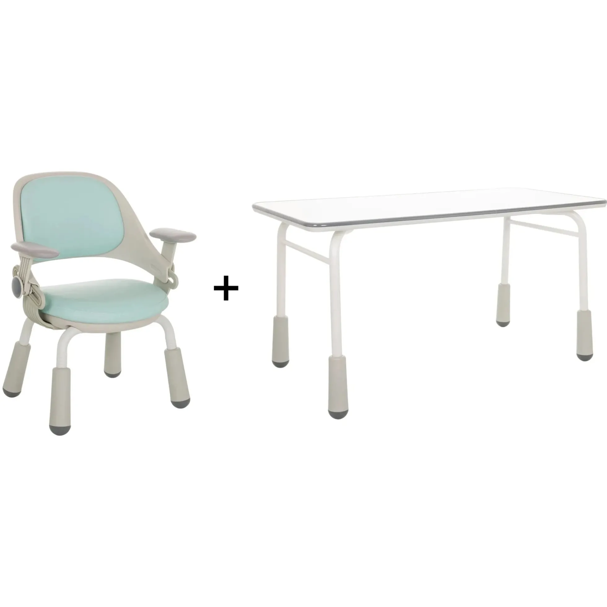 KID GRO SET | Starterset Schreibtisch - Kinderstuhl Hellblau