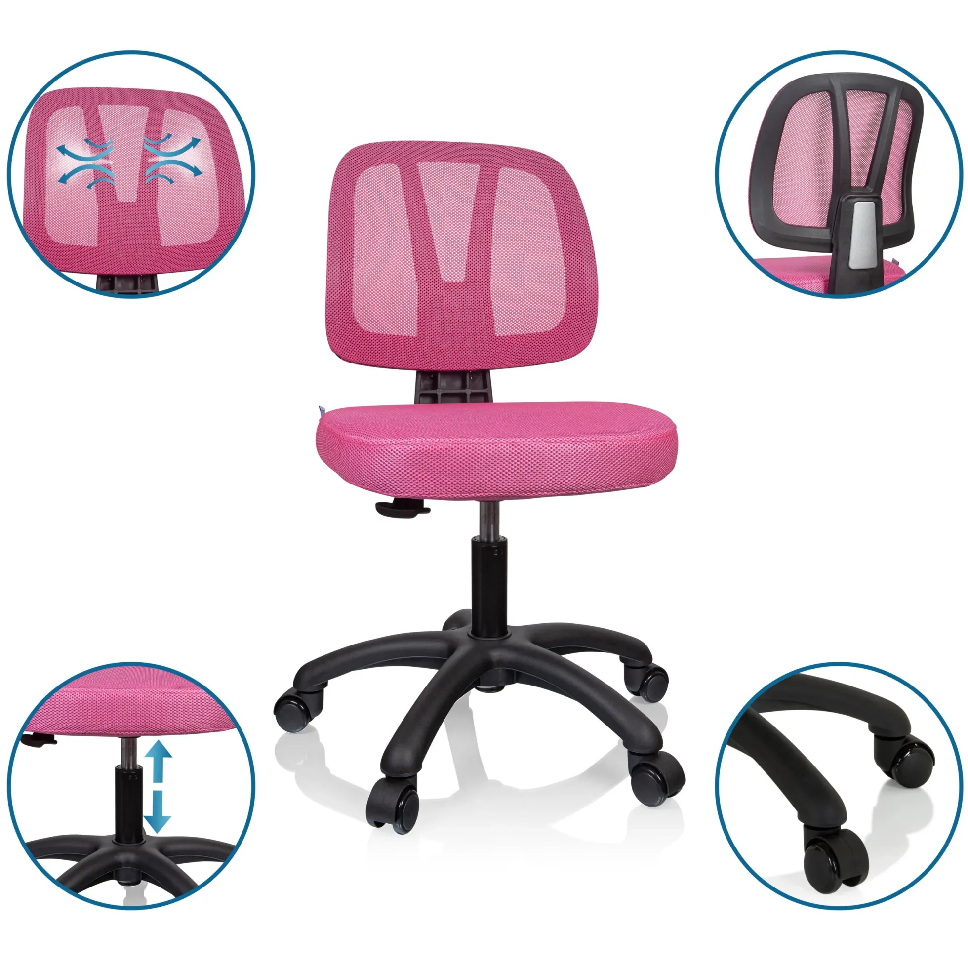 KID YU 200 - Kinderdrehstuhl Rosa