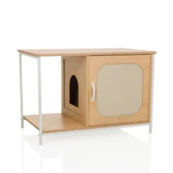 KITTYHOME 1 - Katzenhaus Weiß/Buche